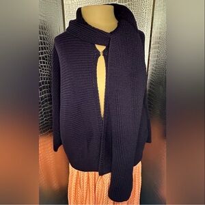 Escada Women's Deep Blue Purple Cowl Neck Sweater